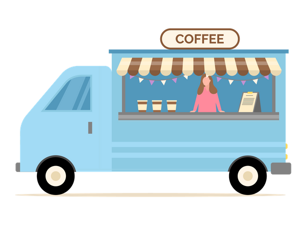 Coffee truck  Illustration