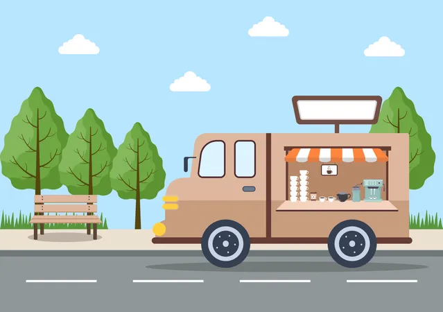 Coffee truck  Illustration