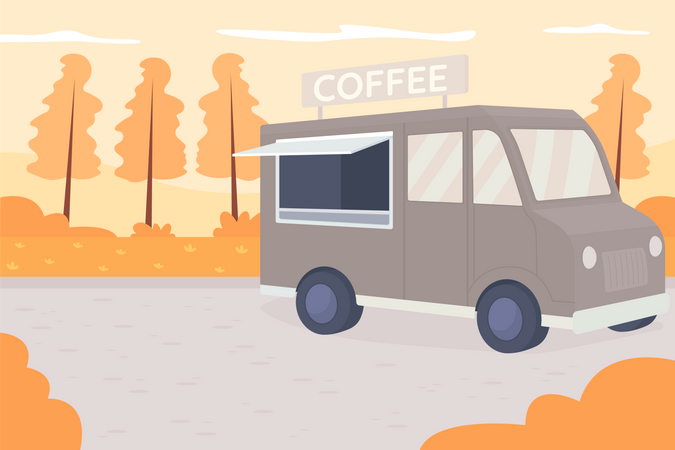 Coffee truck  Illustration