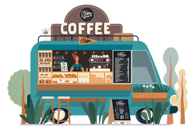 Coffee Truck  Illustration