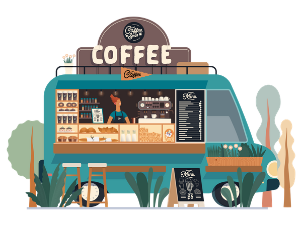 Coffee Truck  イラスト