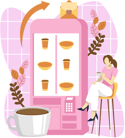 Coffee Vending Machine  Illustration