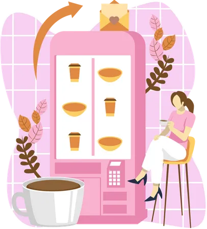 Coffee Vending Machine  Illustration