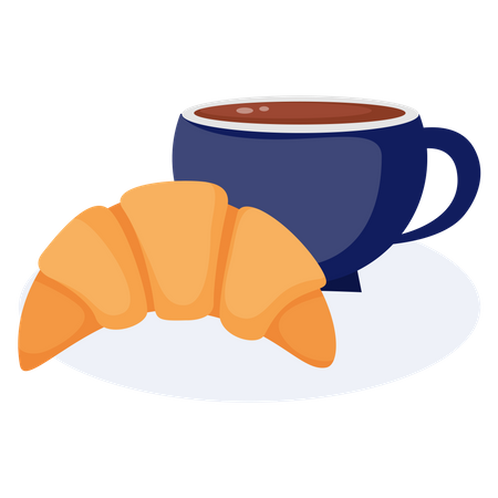 Coffee With Croissant  Illustration