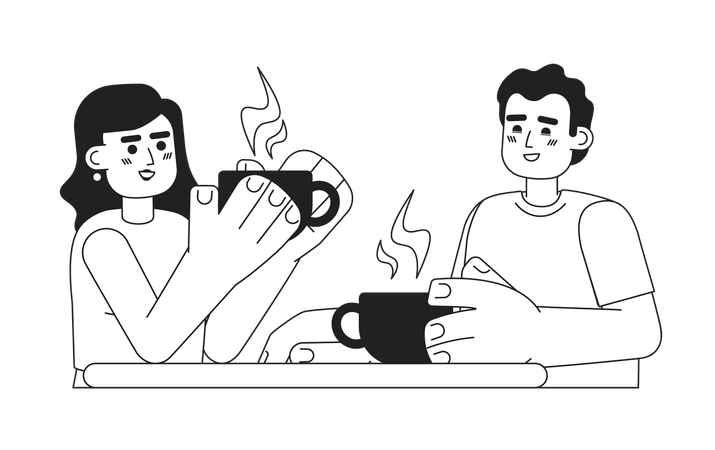 Coffee with friend  Illustration