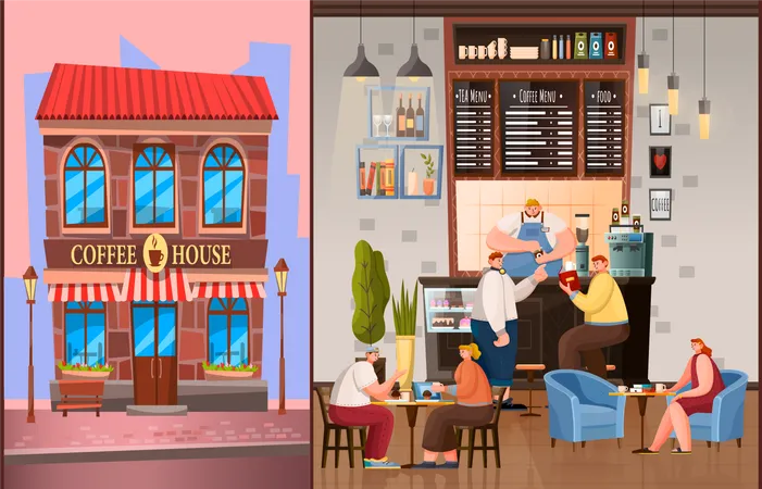 Coffeehouse Building  Illustration