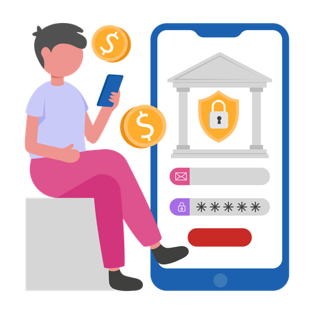 Banque sécurisée  Illustration