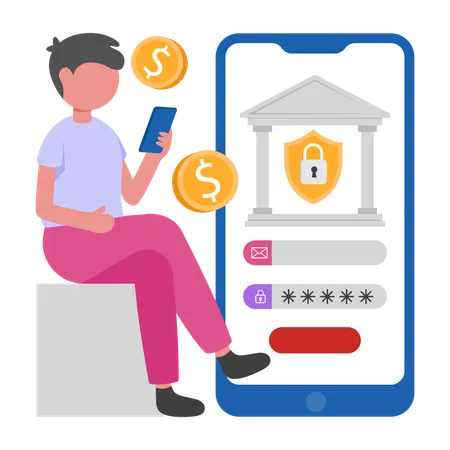Banque sécurisée  Illustration