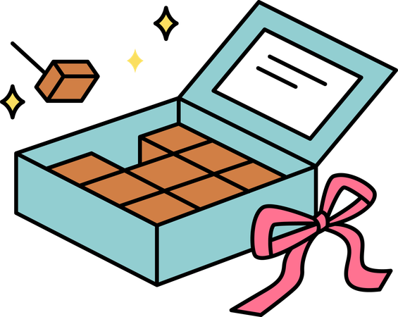 Cadeau coffret chocolat  Illustration