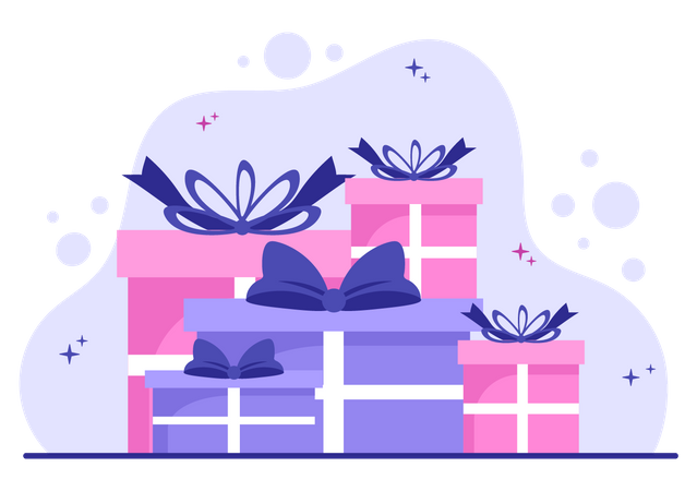 Coffrets cadeaux emballés  Illustration