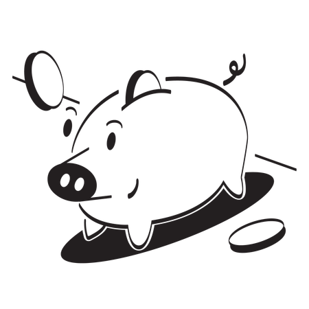 Coin deposit  Illustration