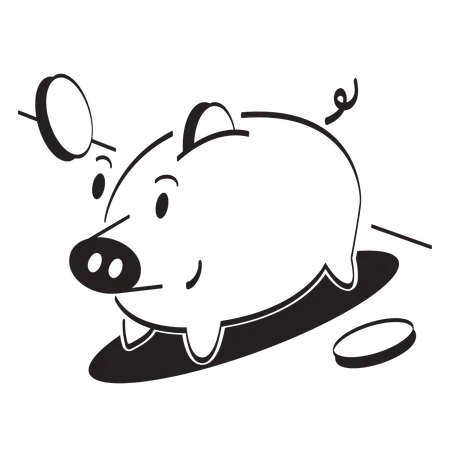 Coin deposit  Illustration