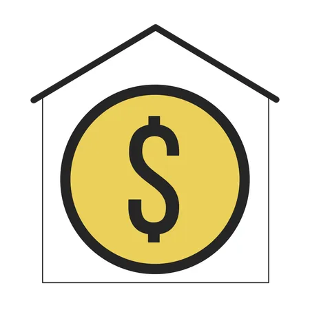 Coin inside house  Illustration