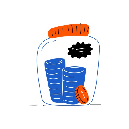 Coin Jar  Illustration