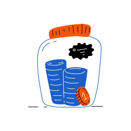 Coin Jar  Illustration