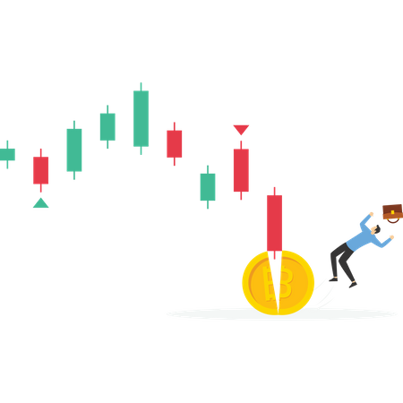Coin price chart in the stock market dropped  Illustration