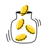 coins in a jar illustration svg