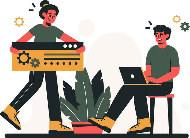 Colaboração em equipe de negócios  Illustration