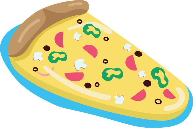 Colchão de ar em formato de pizza  Ilustração