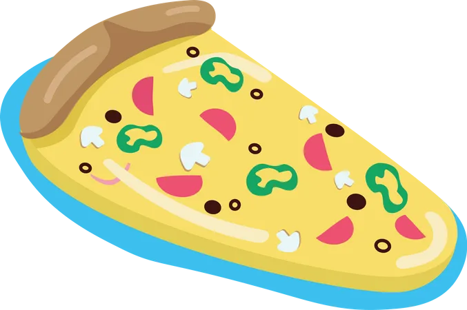 Colchão de ar em formato de pizza  Ilustração