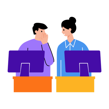 Colega de trabalho sussurrando  Ilustração