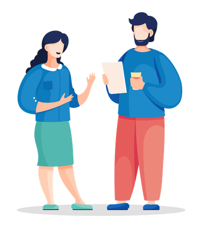 Colega de trabalho tomando juntos  Ilustração