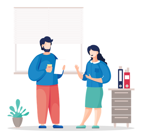 Colega de trabalho tomando juntos  Ilustração