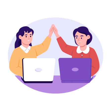 Colega de trabalho trabalhando junto  Ilustração