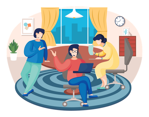 Colegas de trabalho passando tempo juntos  Ilustração