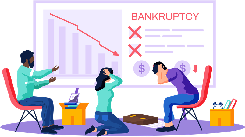 Colegas discutiendo cuestiones financieras  Ilustración