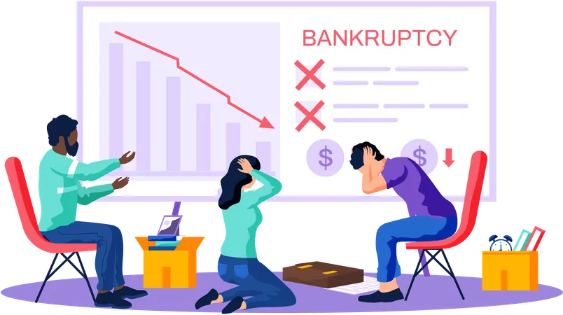 Colegas discutiendo cuestiones financieras  Ilustración