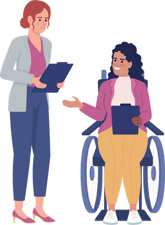 Colegas discutindo trabalho  Ilustração