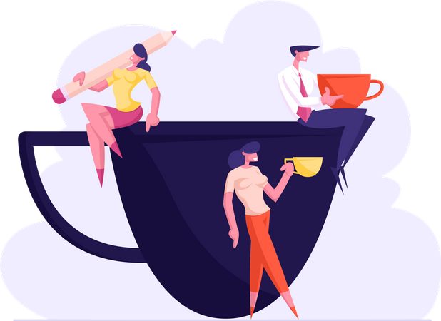 Colegas en Coffee Break  Ilustración