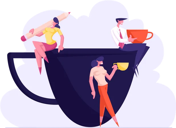 Colegas en Coffee Break  Ilustración
