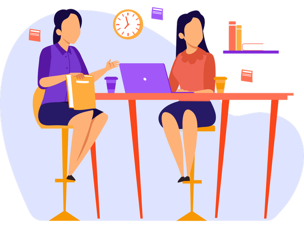 Colegas de trabalho trabalhando juntos  Ilustração