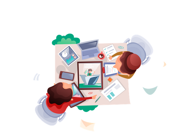 Colegas trabalhando juntos no projeto  Ilustração