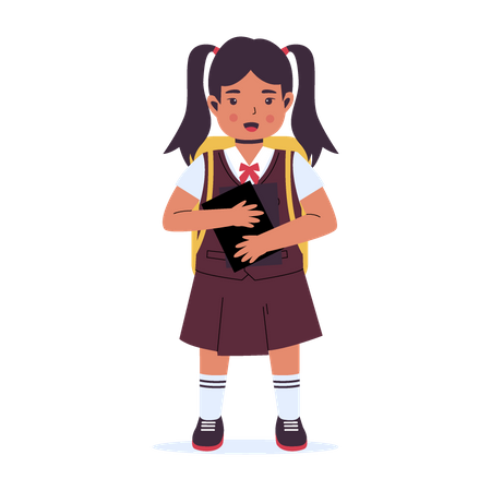 Menina da escola  Ilustração