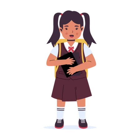 Menina da escola  Ilustração