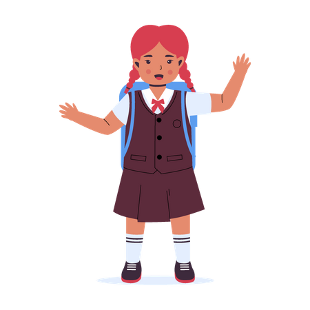 Menina da escola  Ilustração