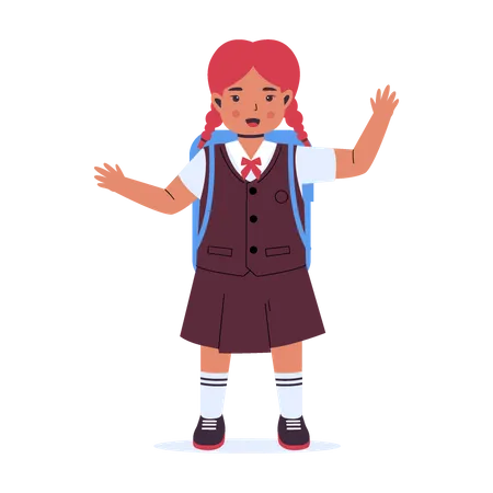 Menina da escola  Ilustração