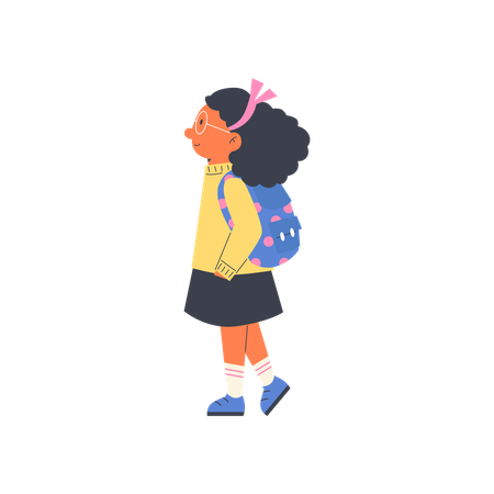 Colegial com mochila  Ilustração