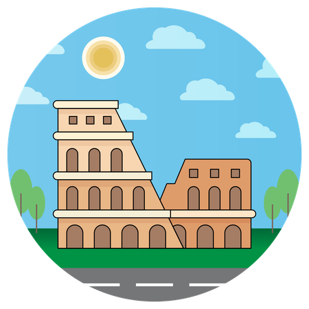 Coliseo Roma Italia  Ilustración