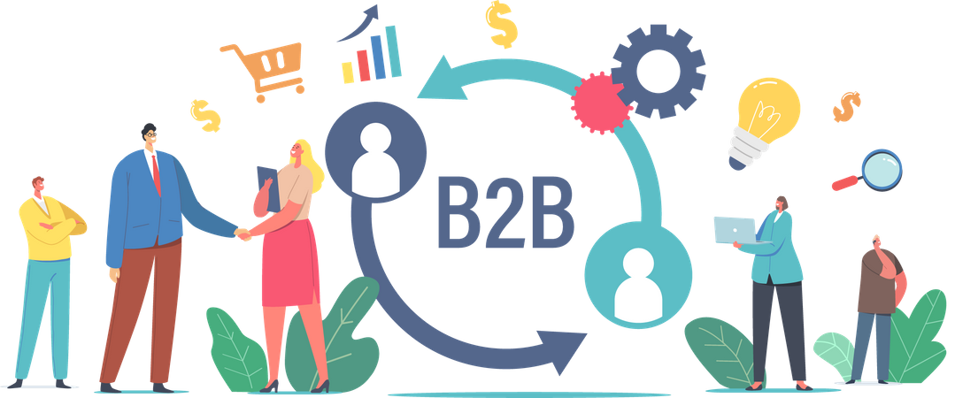 Collaboration en partenariat interentreprises  Illustration
