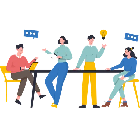 Collaboration in the Corporate Workplace  Illustration