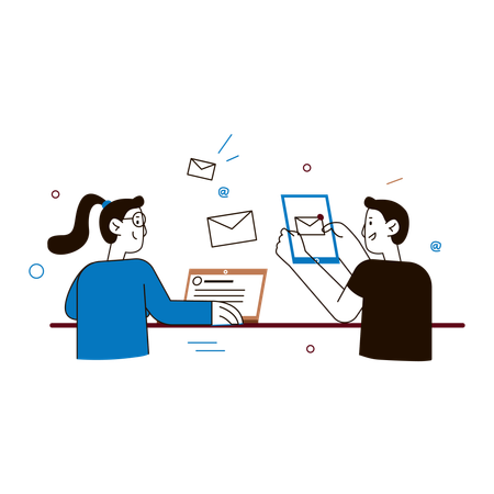 Collaborative Digital Communication  Illustration