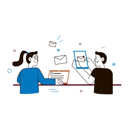 Collaborative Digital Communication  Illustration