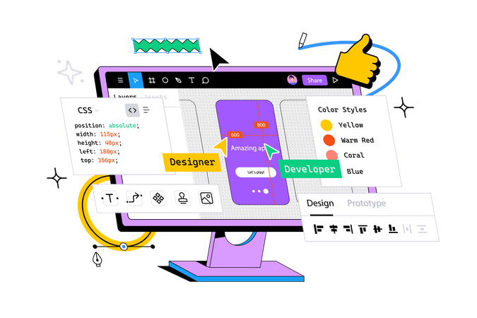 Collaborative Web Application for Interface Design  Illustration