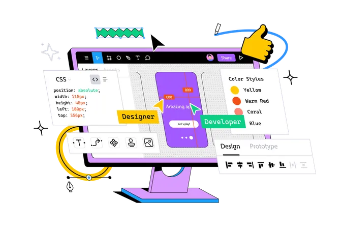 Collaborative Web Application for Interface Design  Illustration