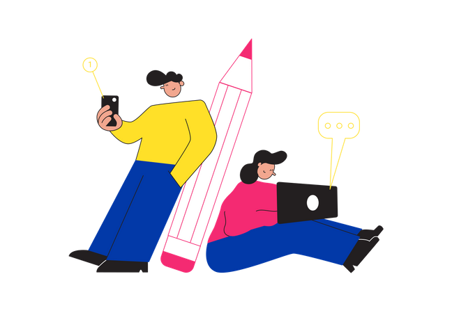 Colleague working together  Illustration