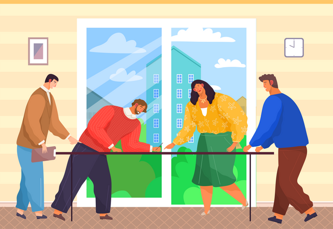 Colleagues at business meeting  Illustration
